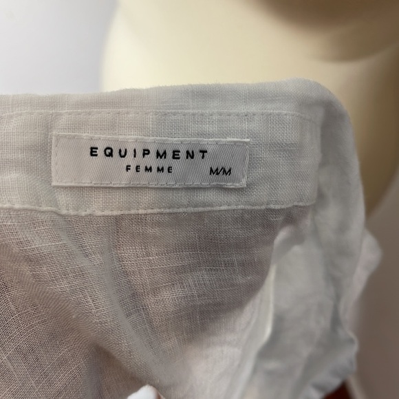 Equipment 100% linen sleeveless button‎ down size M - Picture 10 of 11